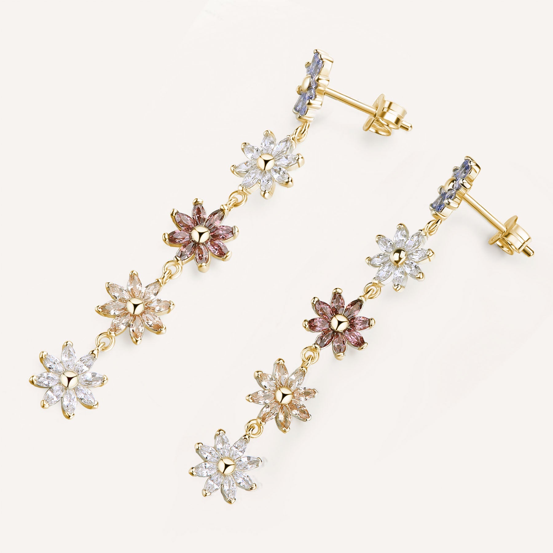 Rosato gaia dangling floral earrings - Yellow Gold