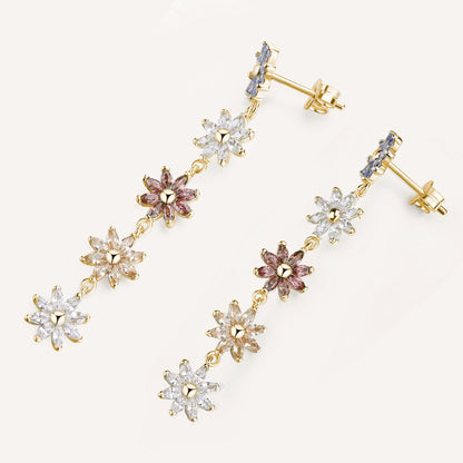 Rosato gaia dangling floral earrings - Yellow Gold