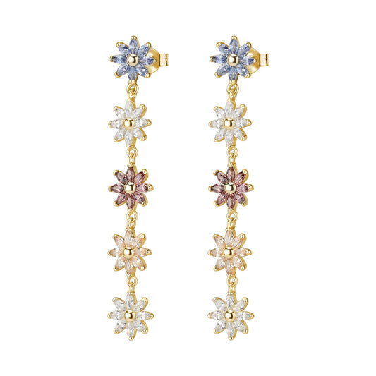 Rosato gaia dangling floral earrings - Yellow Gold