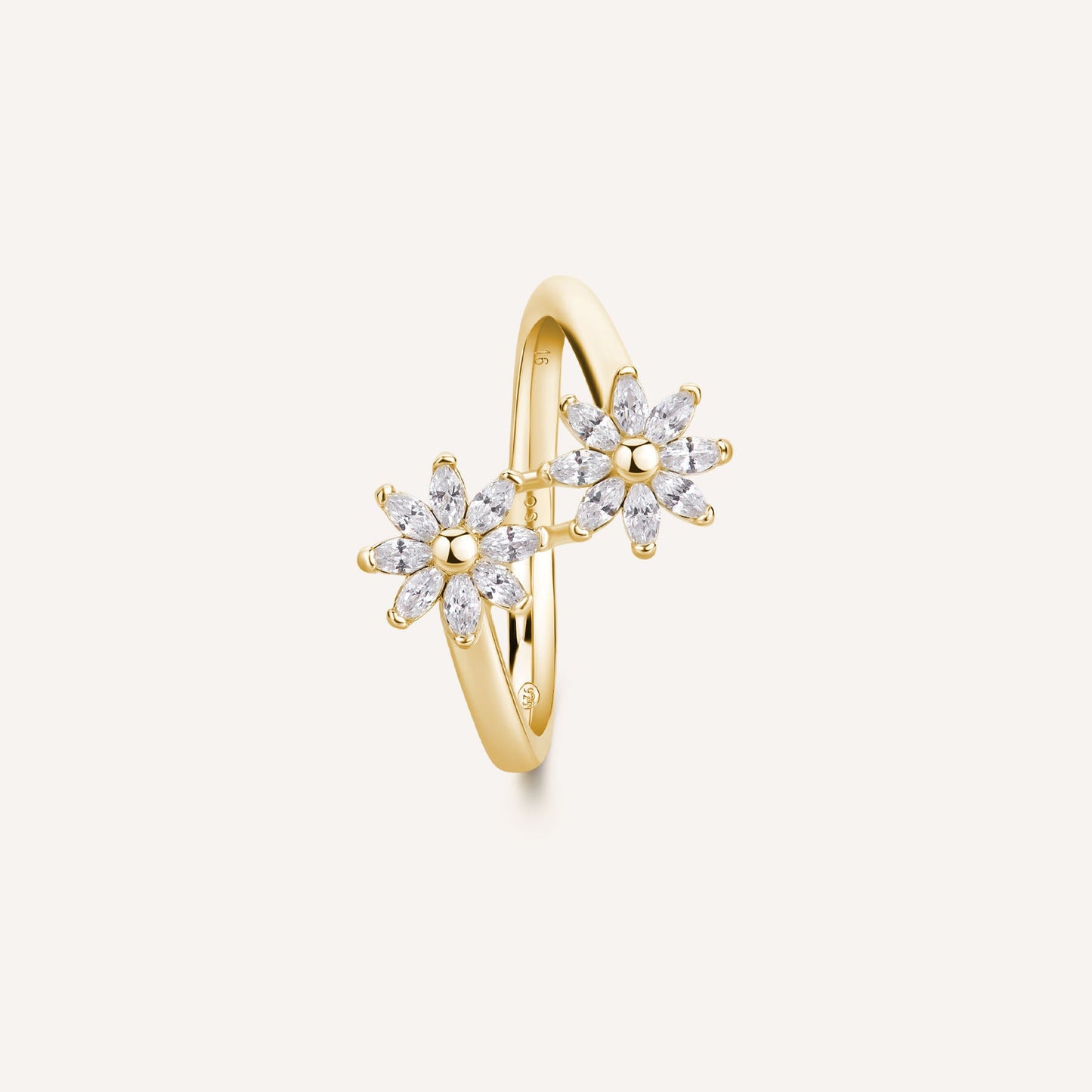 Rosato gaia Floral ring - Yellow Gold