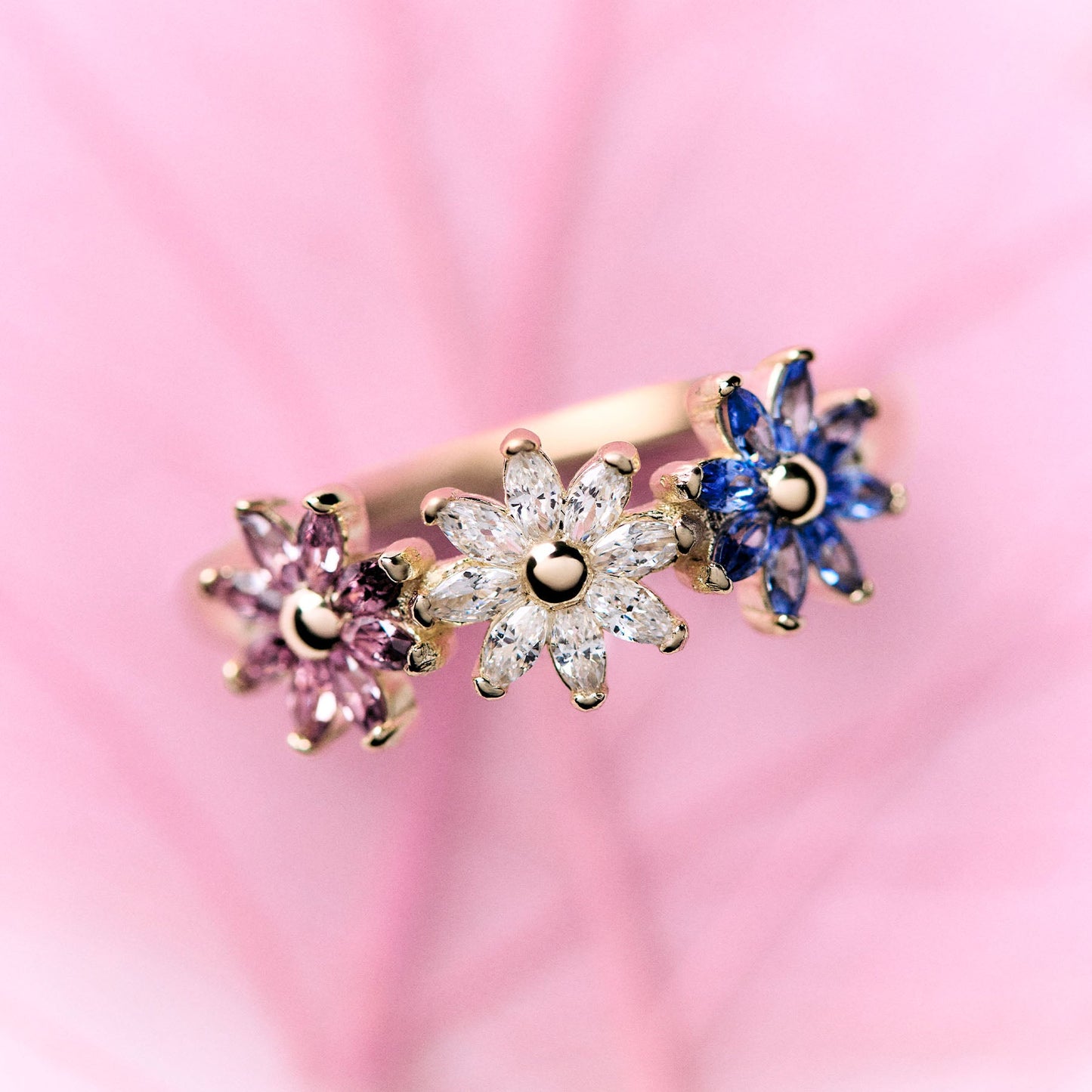 Rosato gaia Floral ring - Yellow Gold
