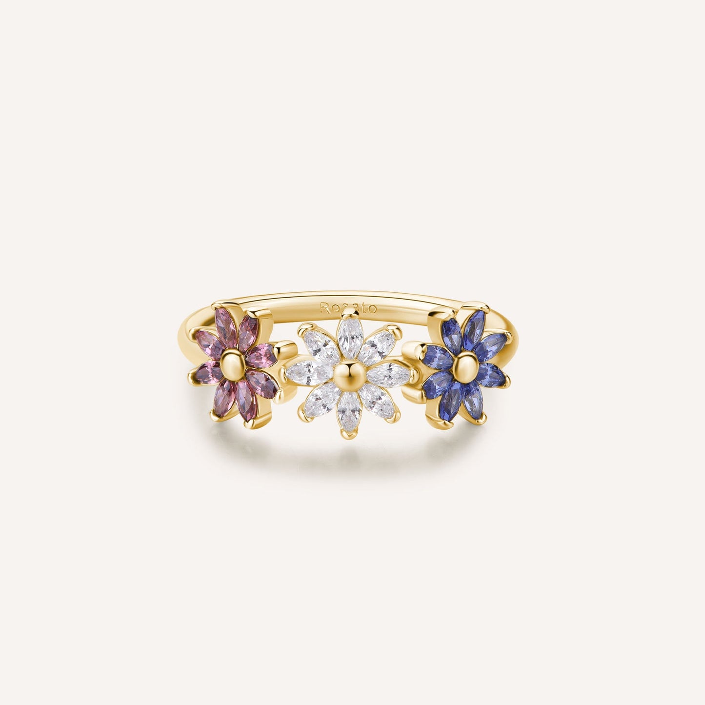 Rosato gaia Floral ring - Yellow Gold
