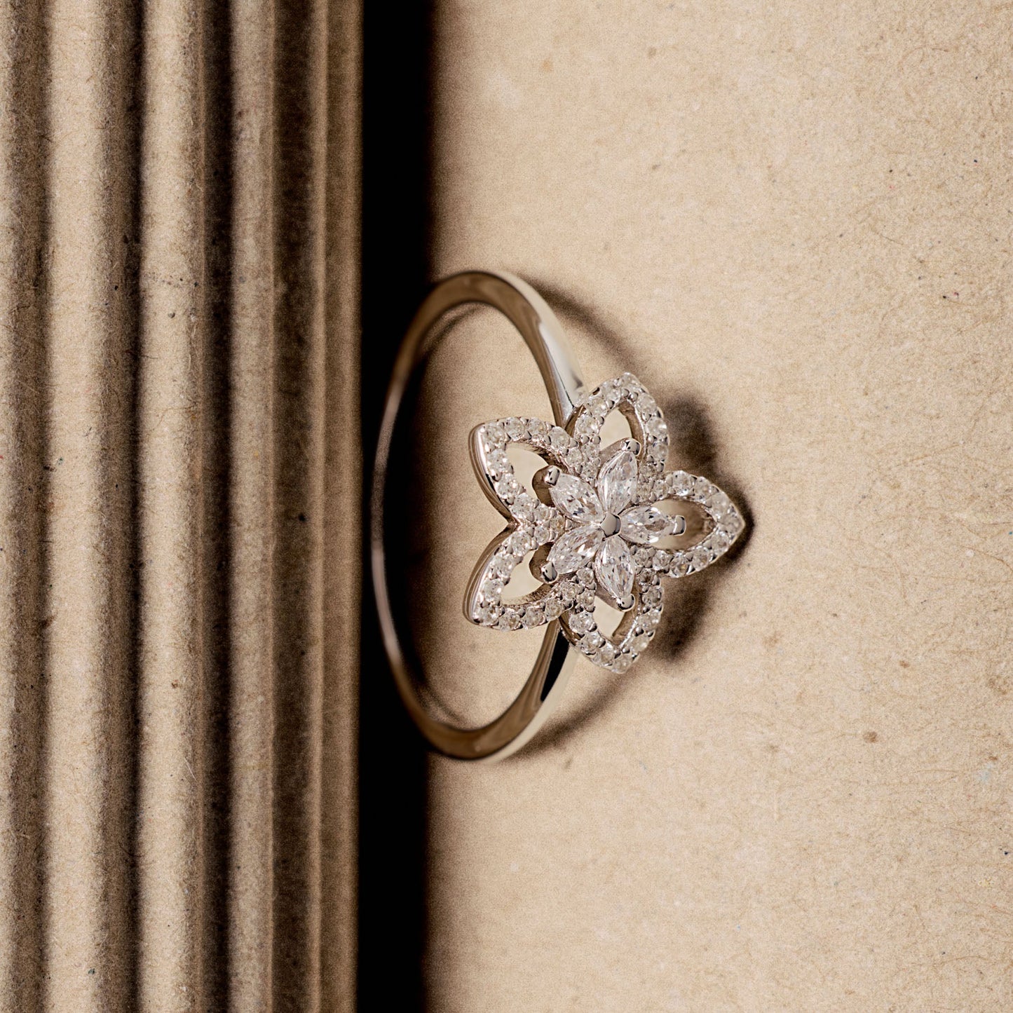 Rosato Gaia flower ring - Silver