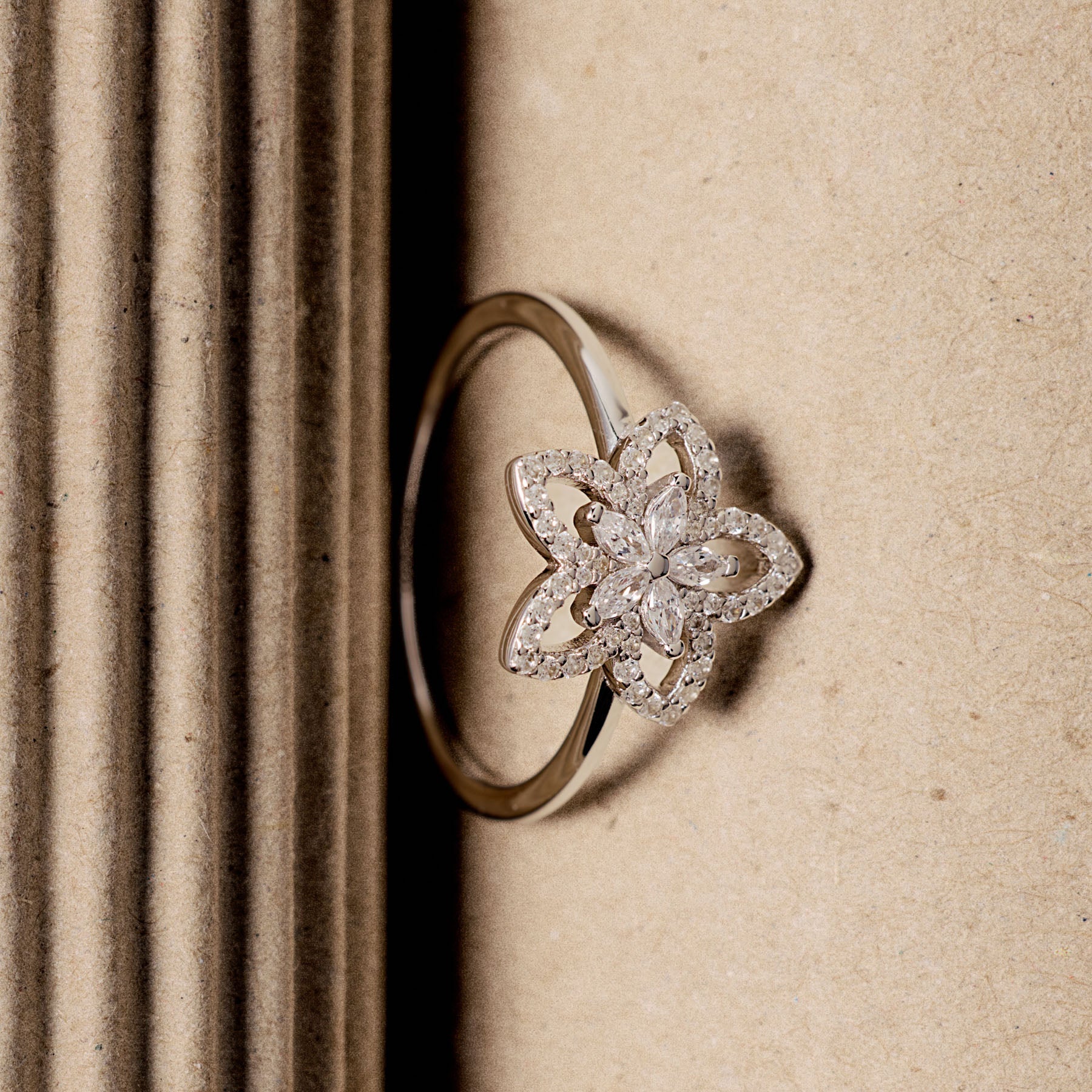 Rosato Gaia flower ring - Silver