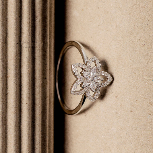 Rosato Gaia flower ring - Silver