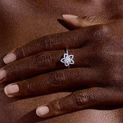 Rosato Gaia flower ring - Silver