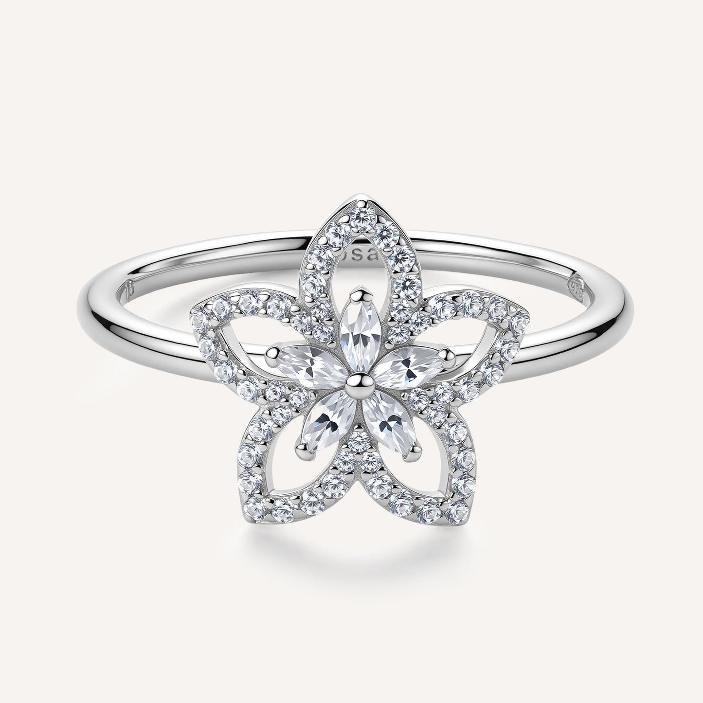Rosato Gaia flower ring - Silver