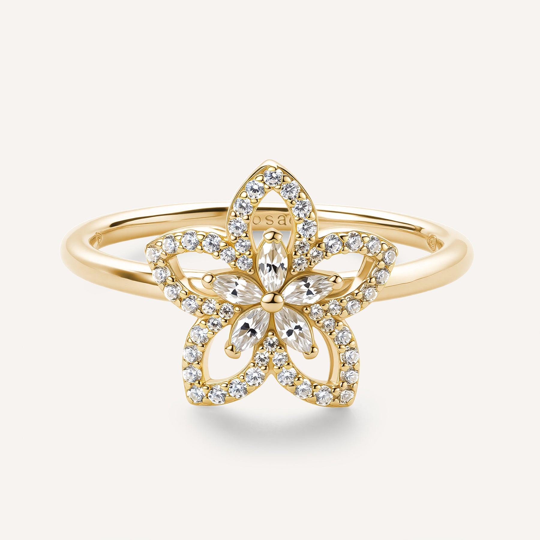 Rosato Gaia flower ring - Yellow Gold