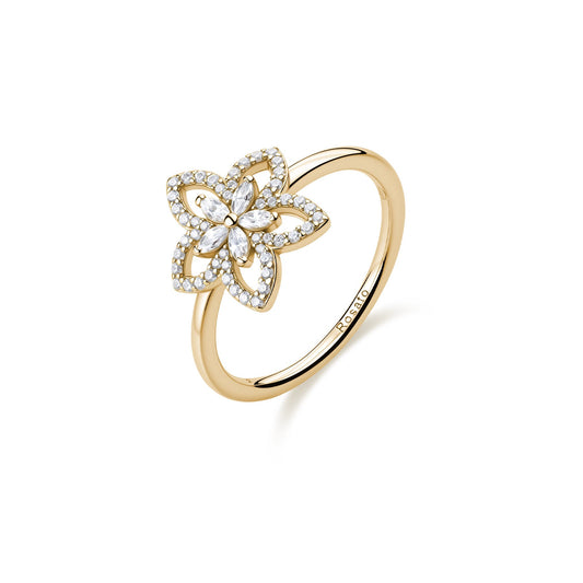 Rosato Gaia flower ring - Yellow Gold
