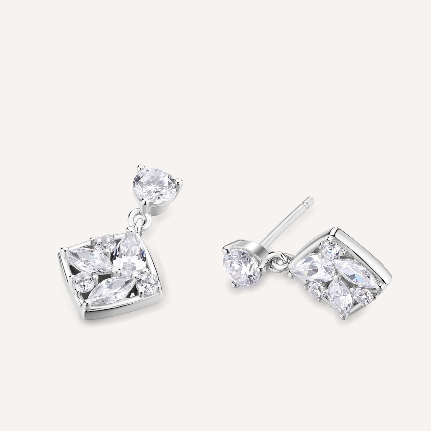 Rosato gemma Earrings - Silver