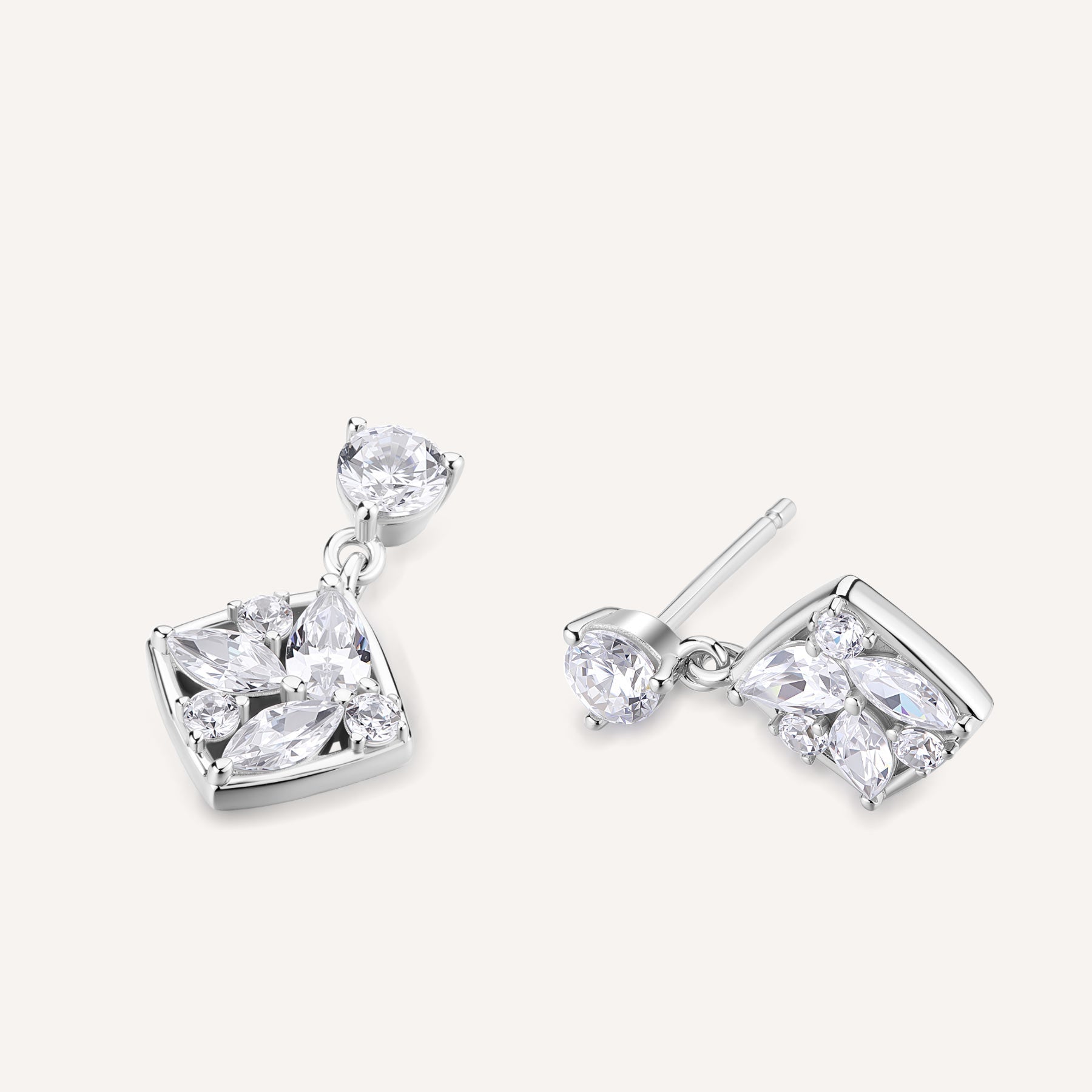 Rosato gemma Earrings - Silver