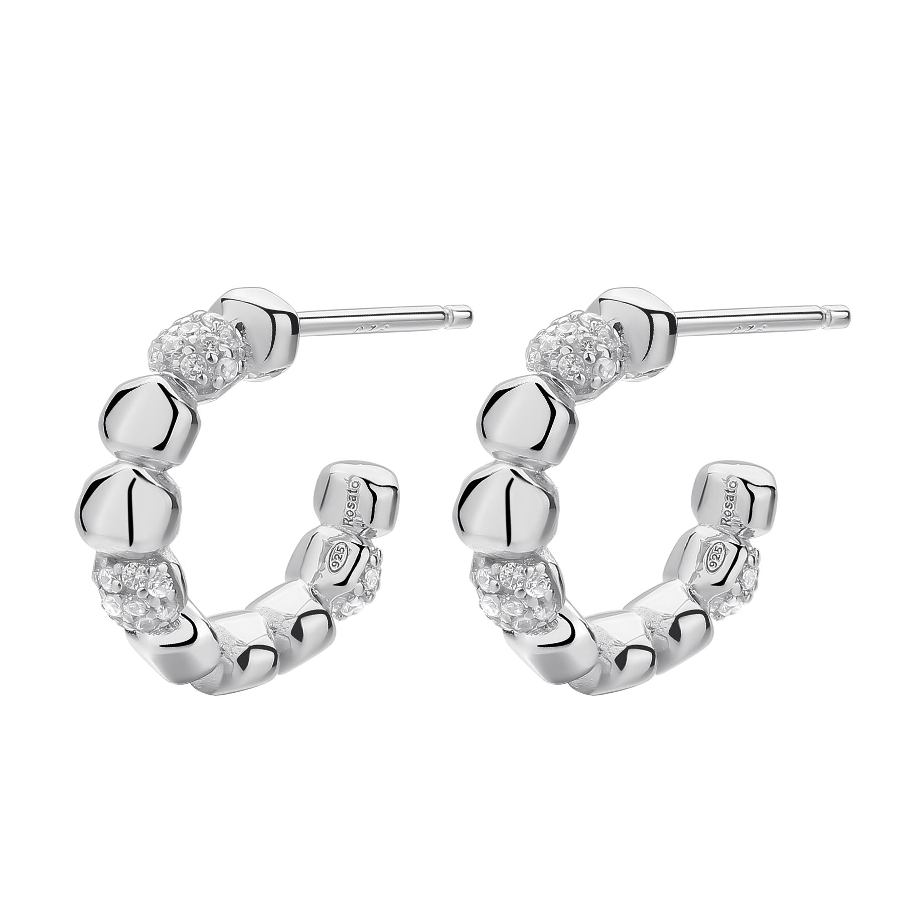 Rosato azzurra Hoop earrings - Silver