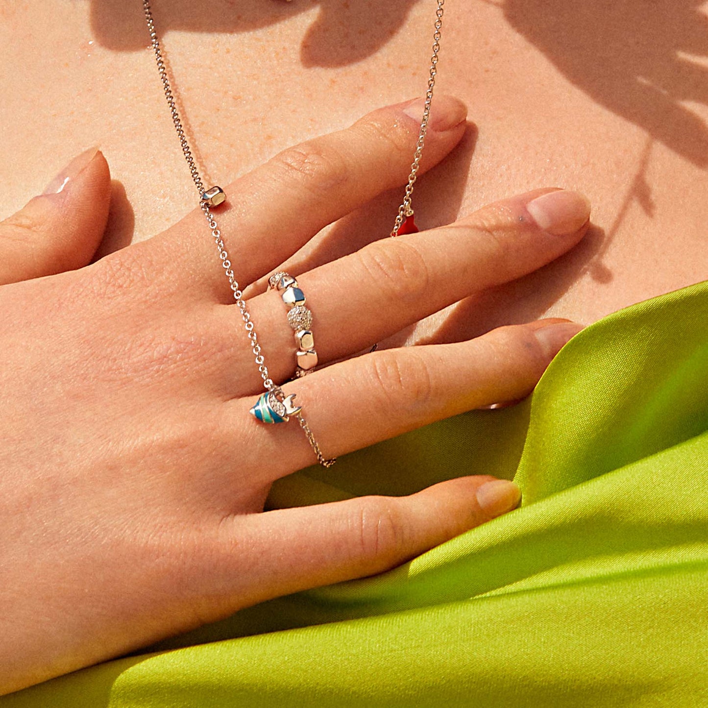Rosato azzurra Ring - Silver