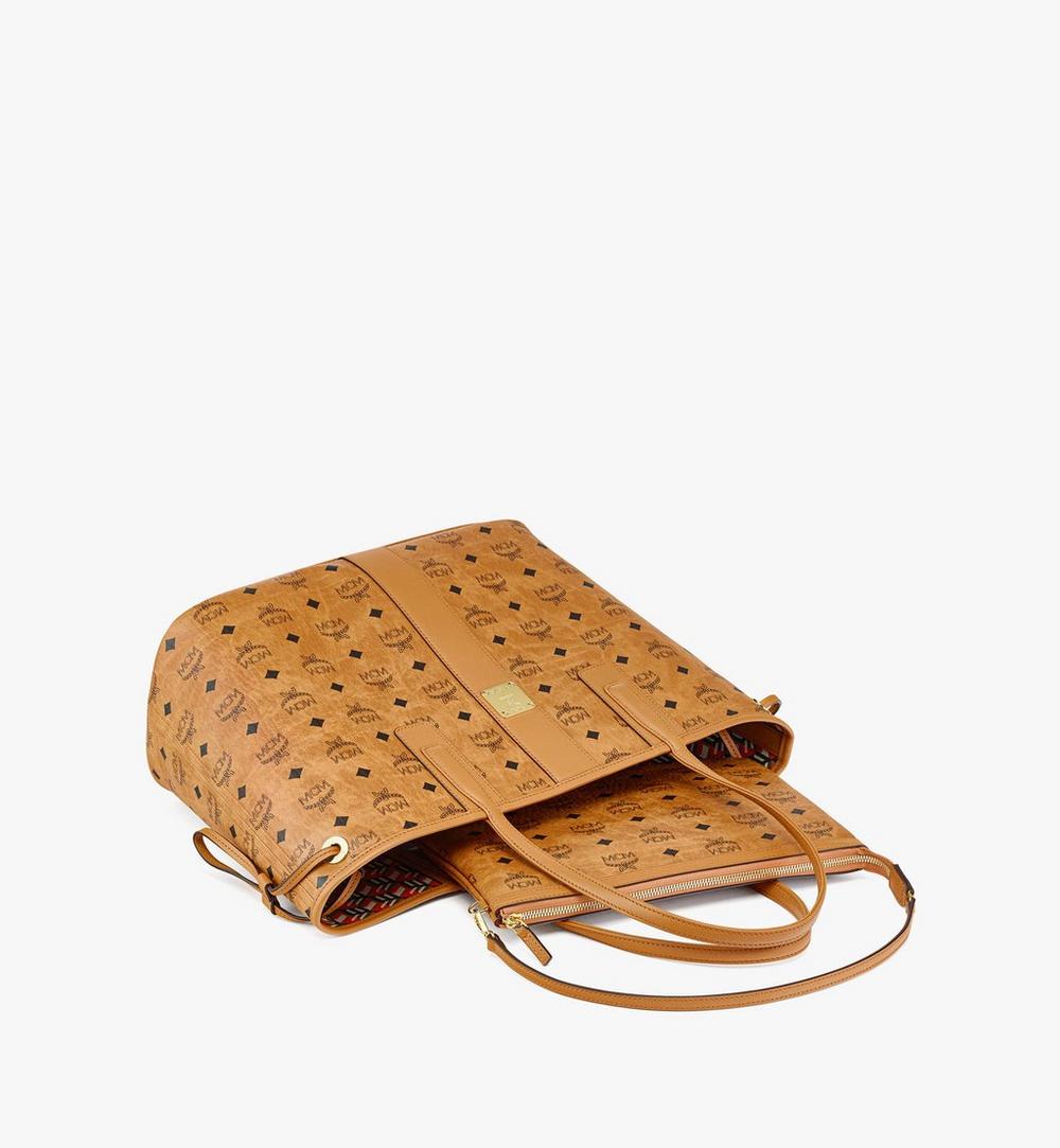 MWPCSVI01CO001-Reversible Liz Shopper in Visetos|COGNAC
