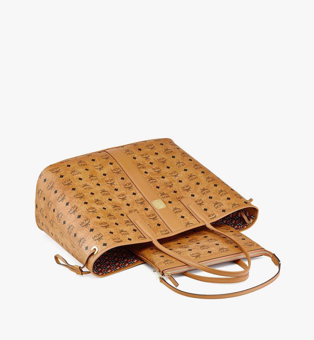 MWPCSVI02CO001-Reversible Liz Shopper in Visetos|COGNAC