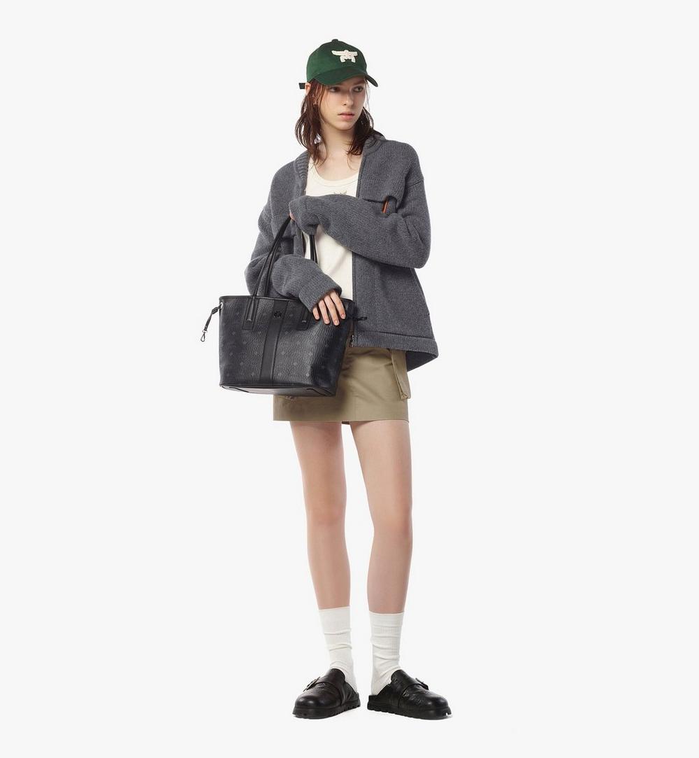 MWPDSLR02BK001-Reversible Liz Shopper in Visetos|BLACK