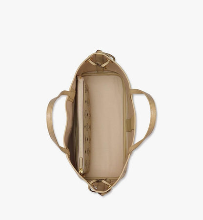 MWPCSVI01I8001-Reversible Liz Shopper in Visetos|BEIGE + BLACK