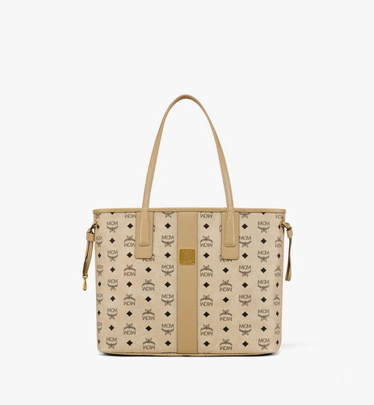 MWPCSVI01I8001-Reversible Liz Shopper in Visetos|BEIGE + BLACK
