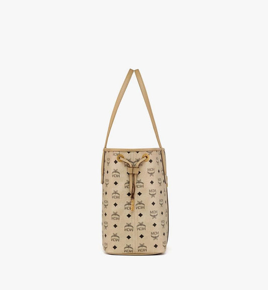 MWPCSVI01I8001-Reversible Liz Shopper in Visetos|BEIGE + BLACK