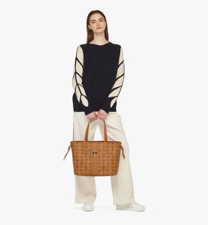 MWPCSVI01CO001-Reversible Liz Shopper in Visetos|COGNAC