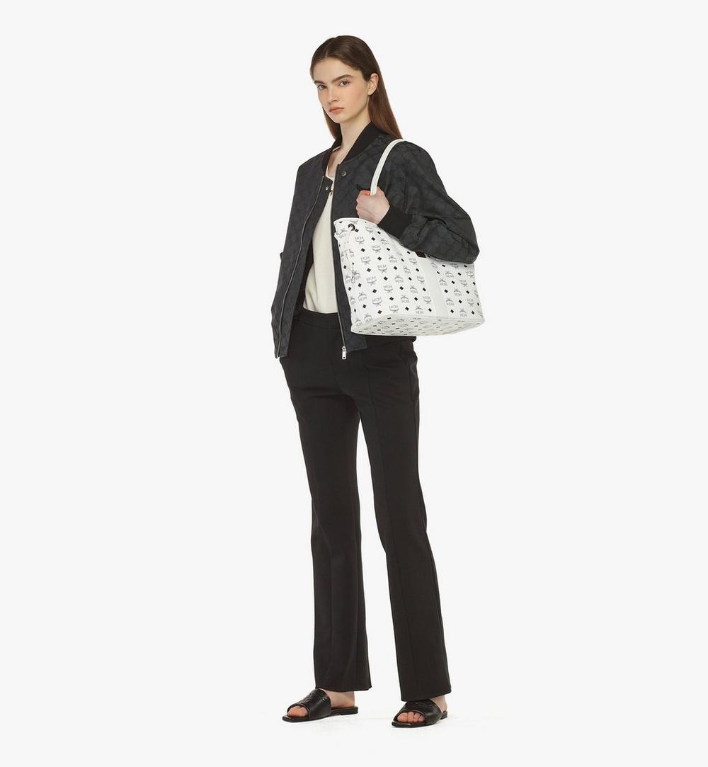 MWPCSVI01WT001-Reversible Liz Shopper in Visetos|White