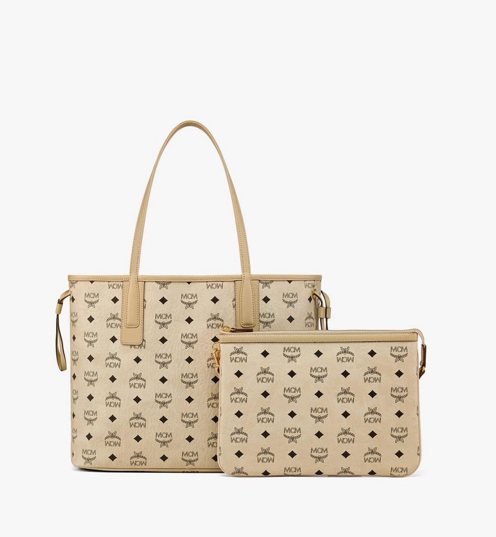 MWPCSVI01I8001-Reversible Liz Shopper in Visetos|BEIGE + BLACK