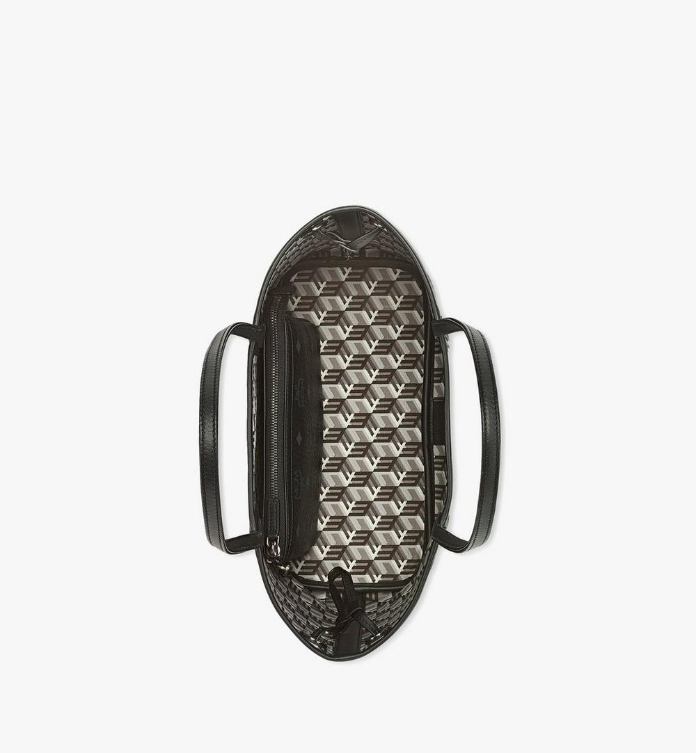 MWPDSLR02BK001-Reversible Liz Shopper in Visetos|BLACK