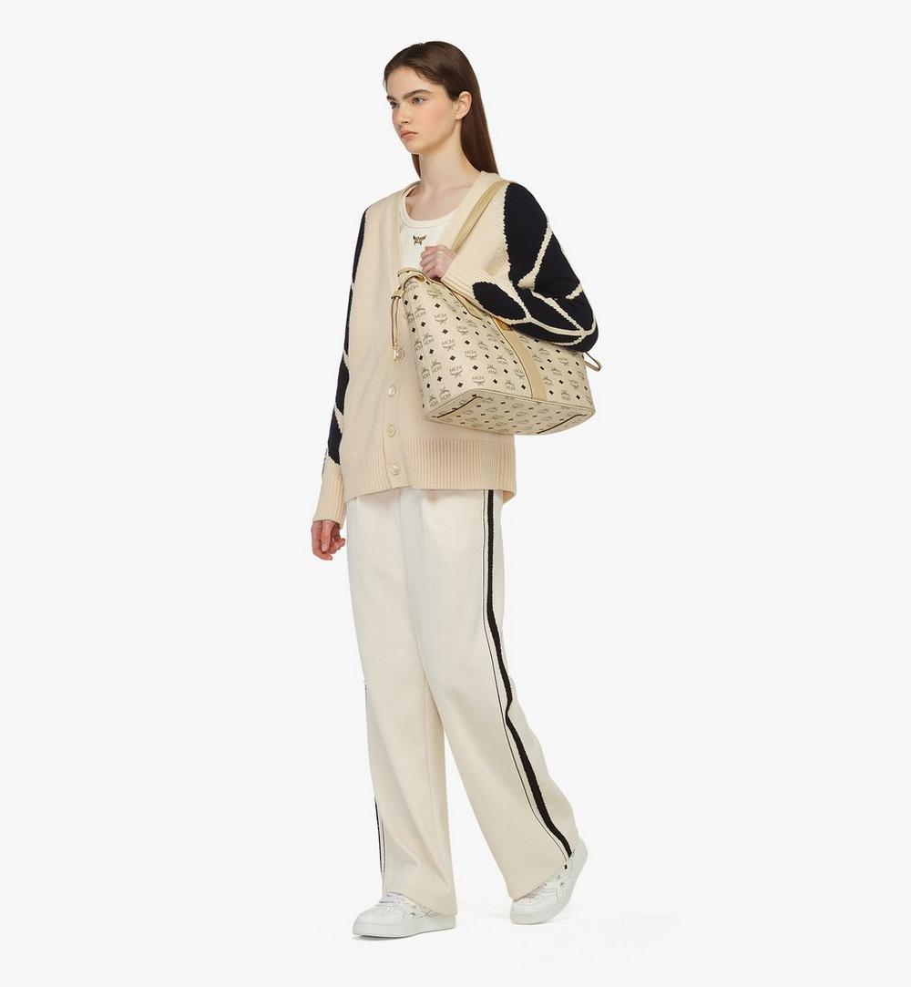 MWPCSVI01I8001-Reversible Liz Shopper in Visetos|BEIGE + BLACK