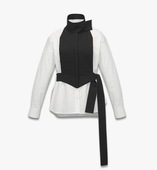 MFHGSMM01BW040-Ripstop Cotton Shirt|BLACK AND WHITE