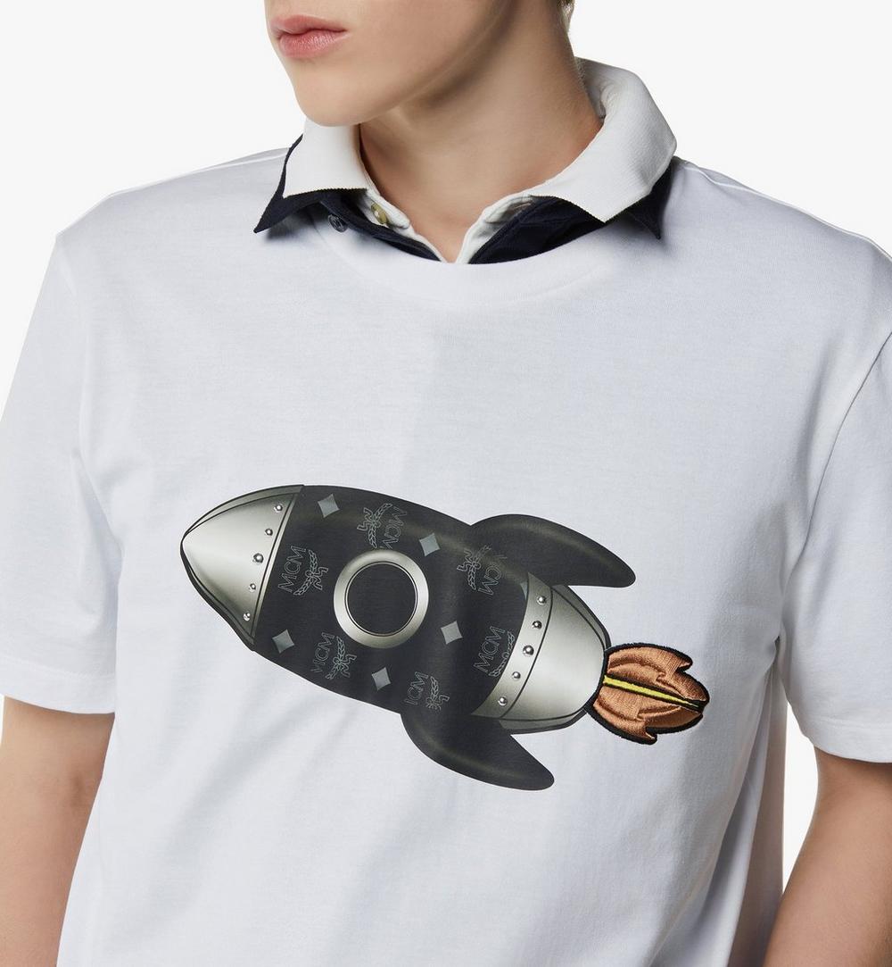 MHTGSMM02WT00L-Rocket T-Shirt in Organic Cotton|White