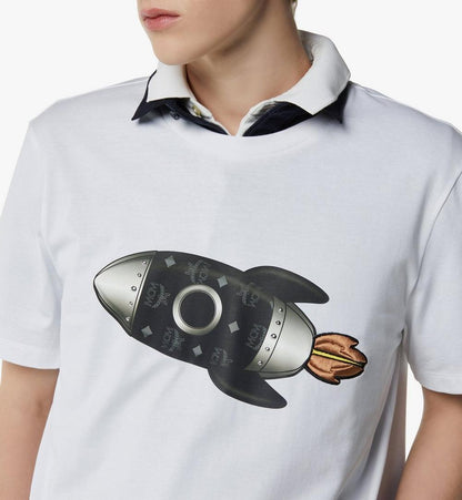 MHTGSMM02WT00L-Rocket T-Shirt in Organic Cotton|White