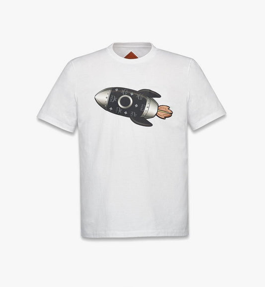 MHTGSMM02WT00L-Rocket T-Shirt in Organic Cotton|White