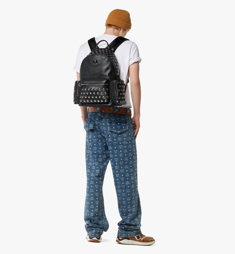 MMKGSVE05BK001-Stark Backpack in Galactic Gala Lamb Leather|BLACK
