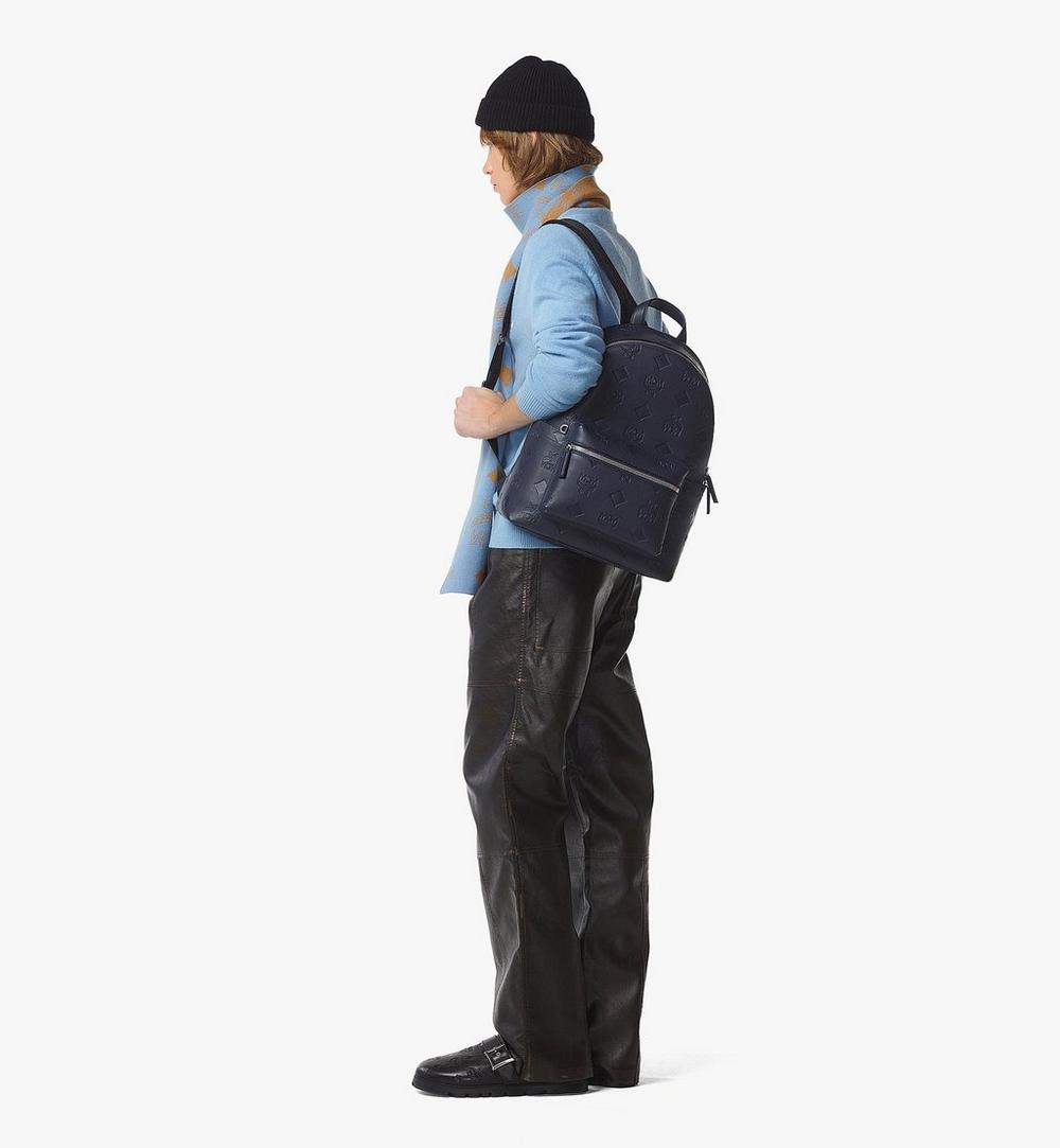 MMKDAVE02VC001-Stark Backpack in Maxi Monogram Leather|NAVY BLAZER