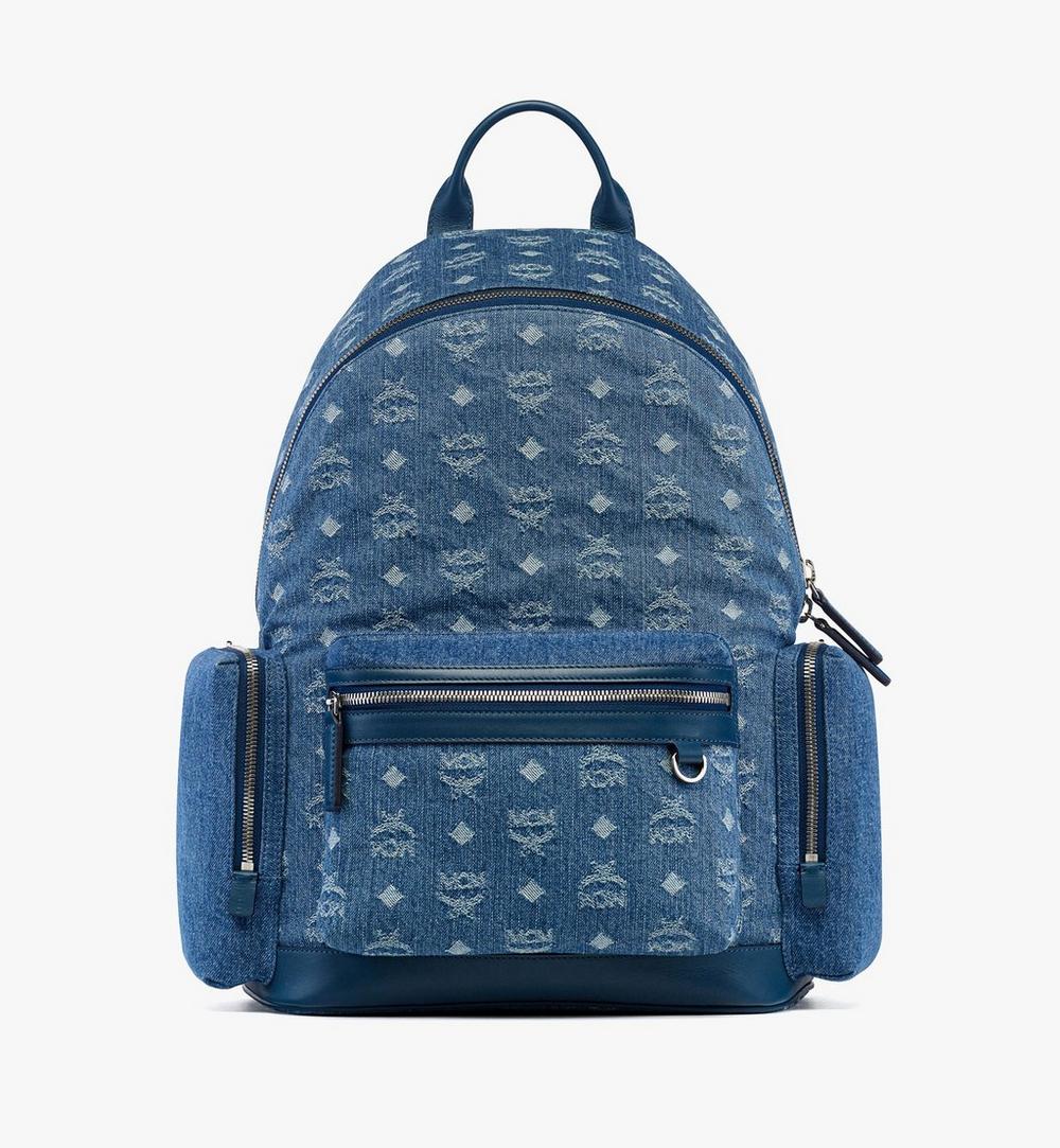 MMKFAVE04HD001-Stark Backpack in Monogram Denim Jacquard|DENIM BLUE