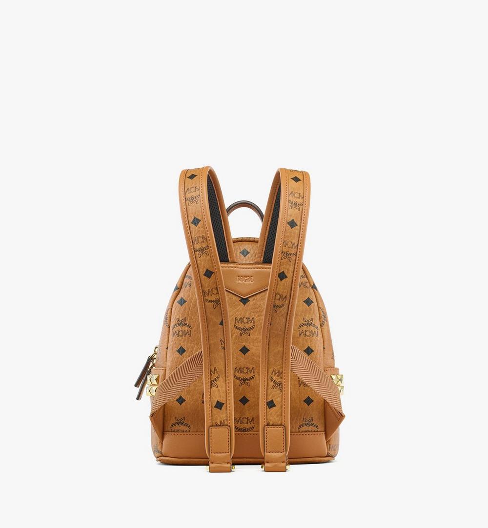 MMKEAVE16CO001-Stark Side Studs Backpack in Visetos|COGNAC