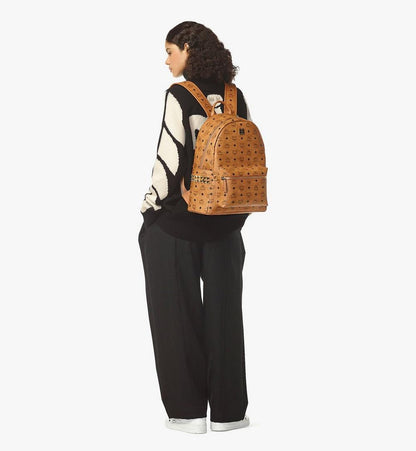 MMKEAVE12CO001-Stark Side Studs Backpack in Visetos|COGNAC