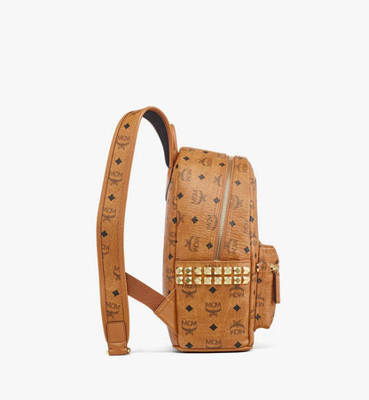 MMKEAVE15CO001-Stark Side Studs Backpack in Visetos|COGNAC