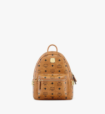 MMKEAVE16CO001-Stark Side Studs Backpack in Visetos|COGNAC