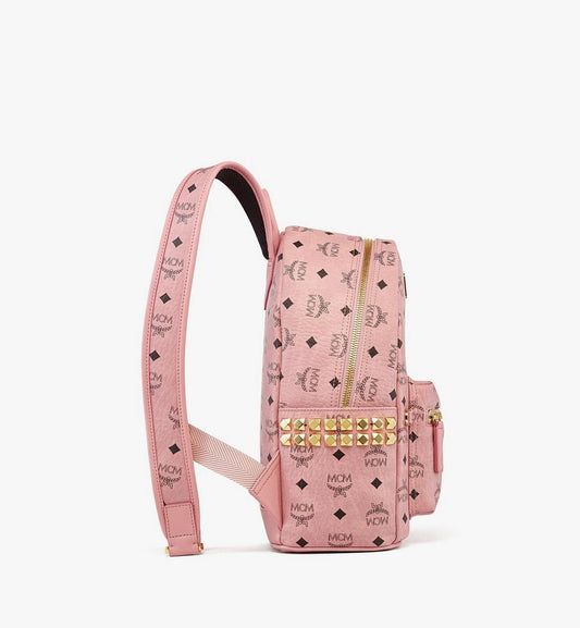 MMKEAVE16PZ001-Stark Side Studs Backpack in Visetos|SOFT PINK