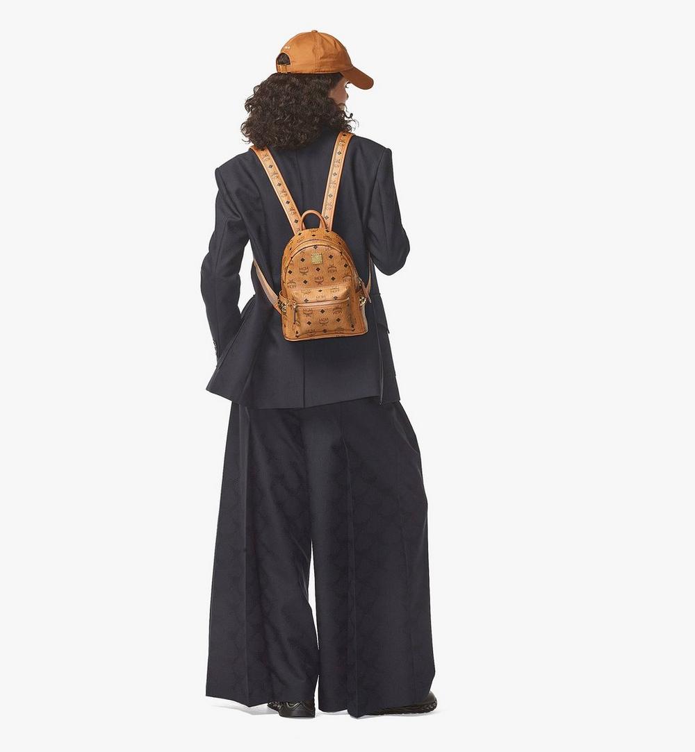 MMKEAVE16CO001-Stark Side Studs Backpack in Visetos|COGNAC