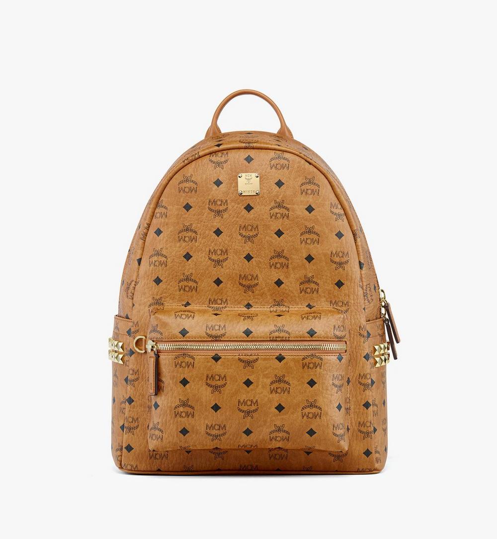 MMKEAVE12CO001-Stark Side Studs Backpack in Visetos|COGNAC