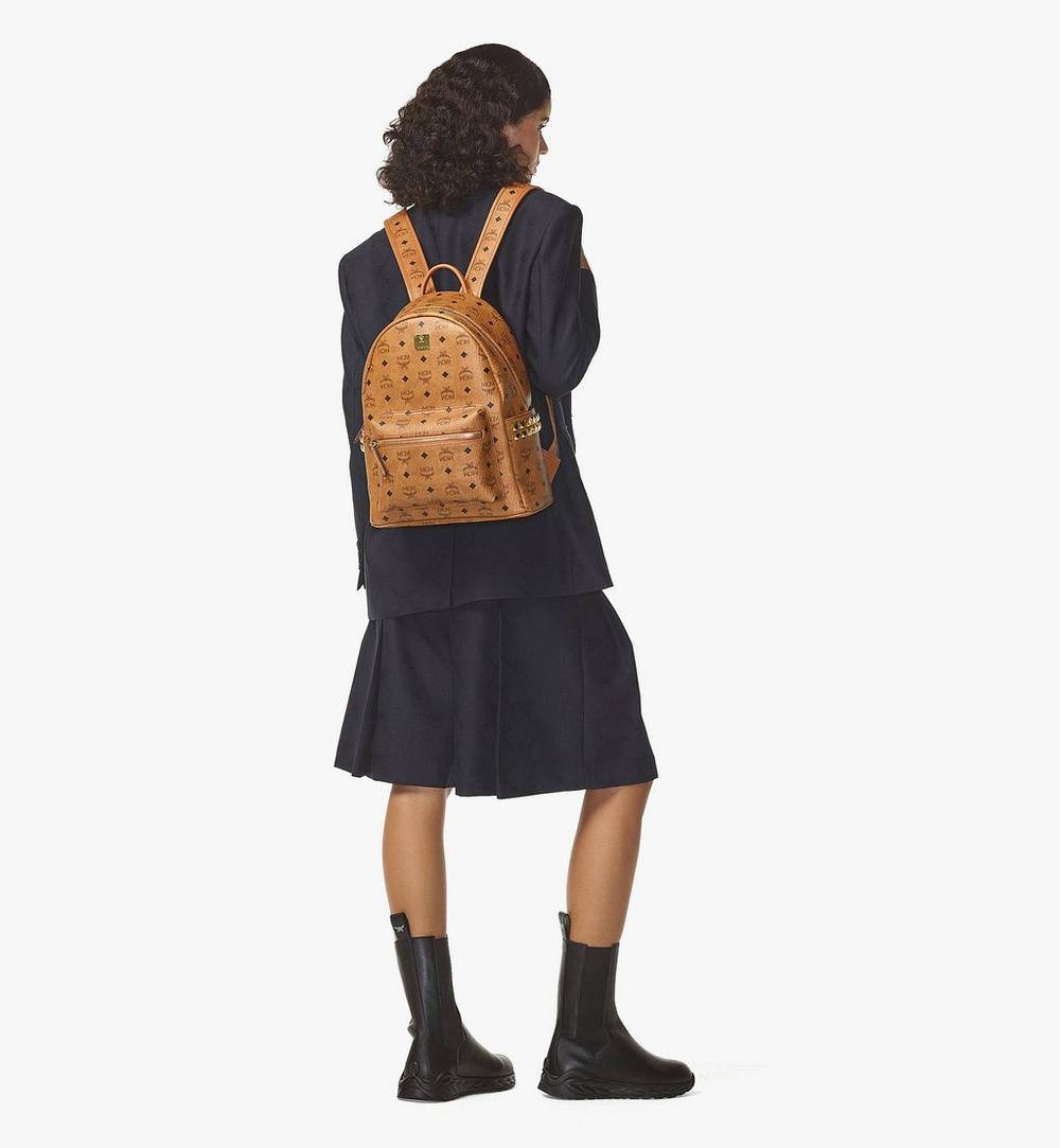 MMKEAVE14CO001-Stark Side Studs Backpack in Visetos|COGNAC