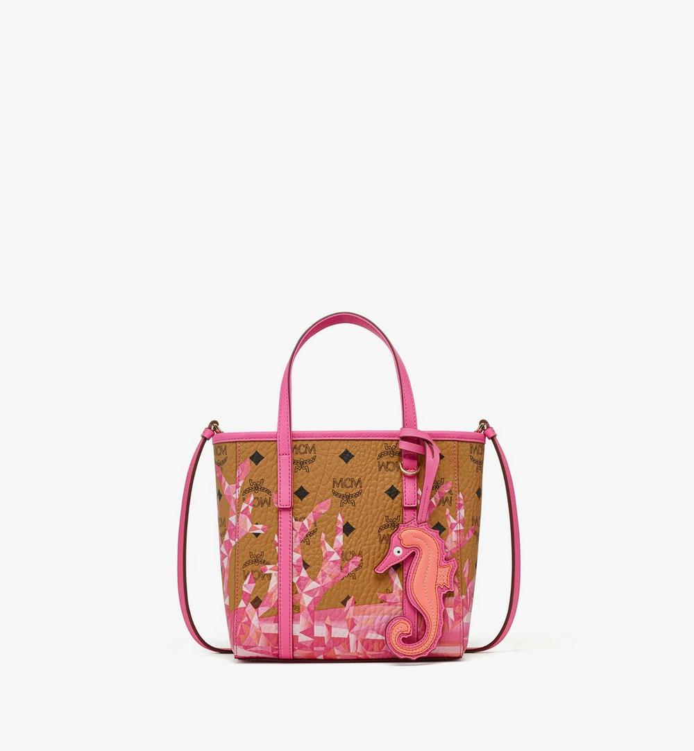 MWPFSMT01Q1001-Toni Top-Zip Shopper in Cubic Coral Visetos|SANGRIA SUNSET