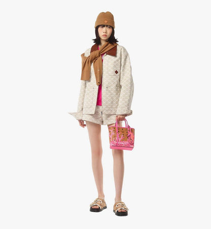 MWPFSMT01Q1001-Toni Top-Zip Shopper in Cubic Coral Visetos|SANGRIA SUNSET