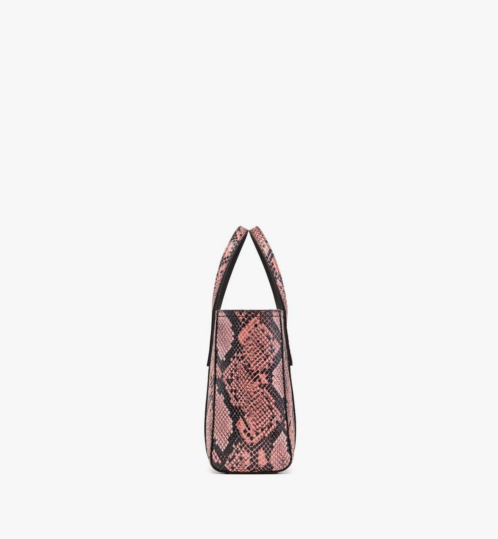 MWPFSMT04Q2001-Toni Top-Zip Shopper in Python Print Coronet|BLUSH PINK