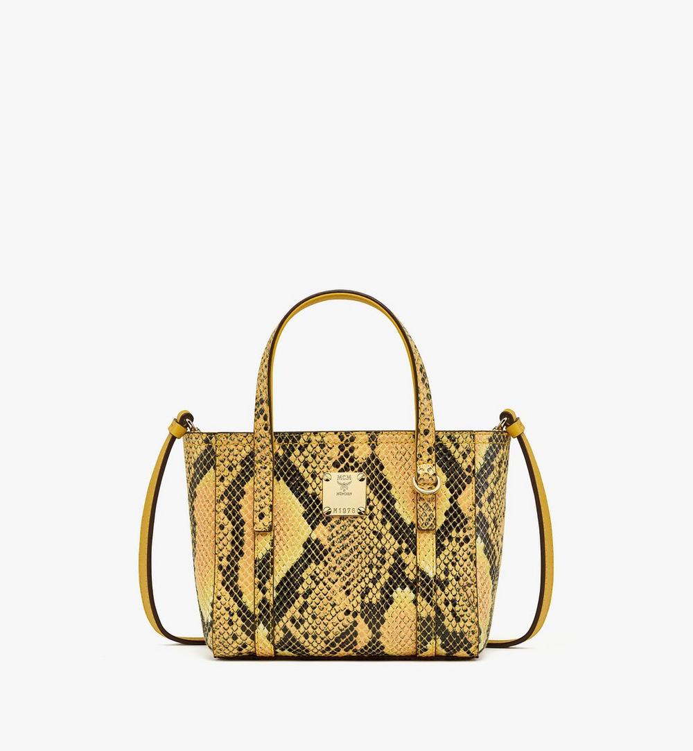 MWPFSMT05Y0001-Toni Top-Zip Shopper in Python Print Coronet|OLD GOLD