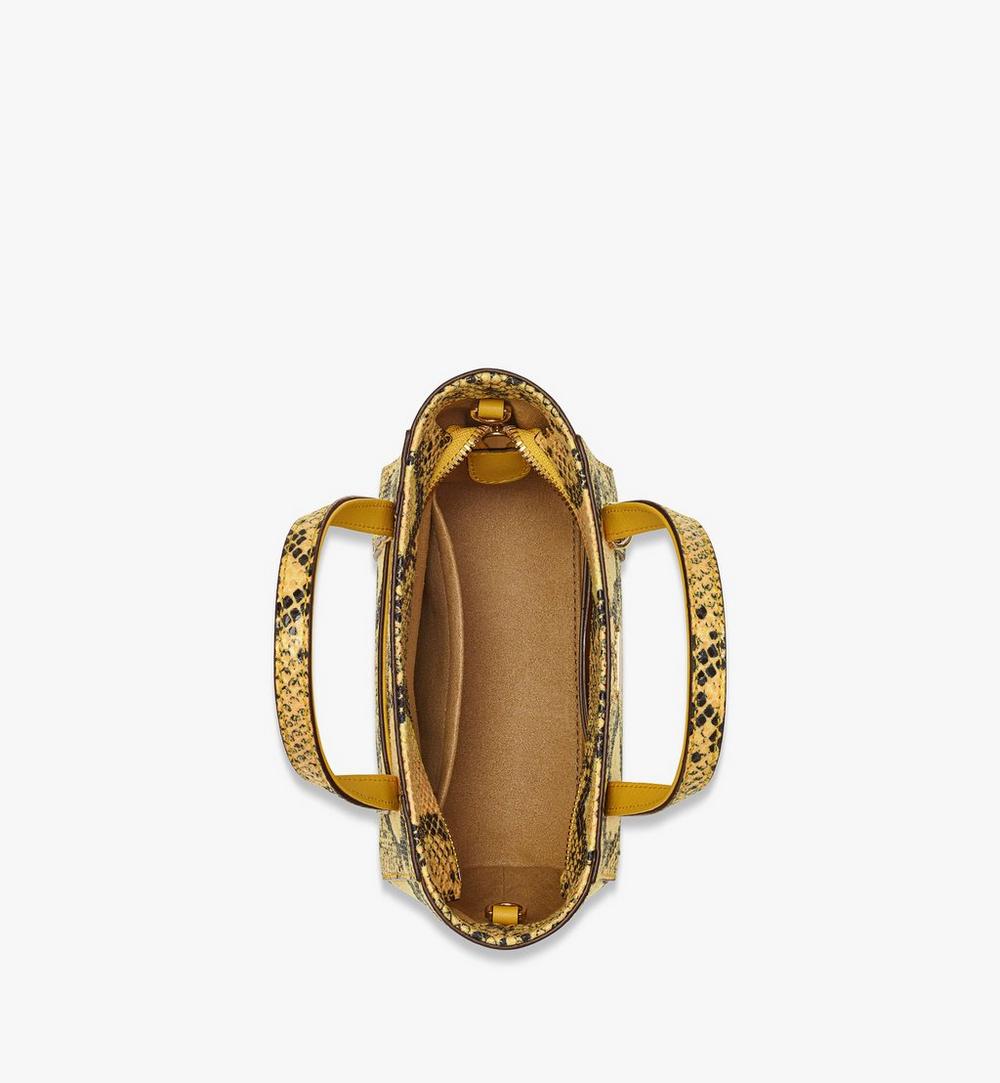 MWPFSMT05Y0001-Toni Top-Zip Shopper in Python Print Coronet|OLD GOLD