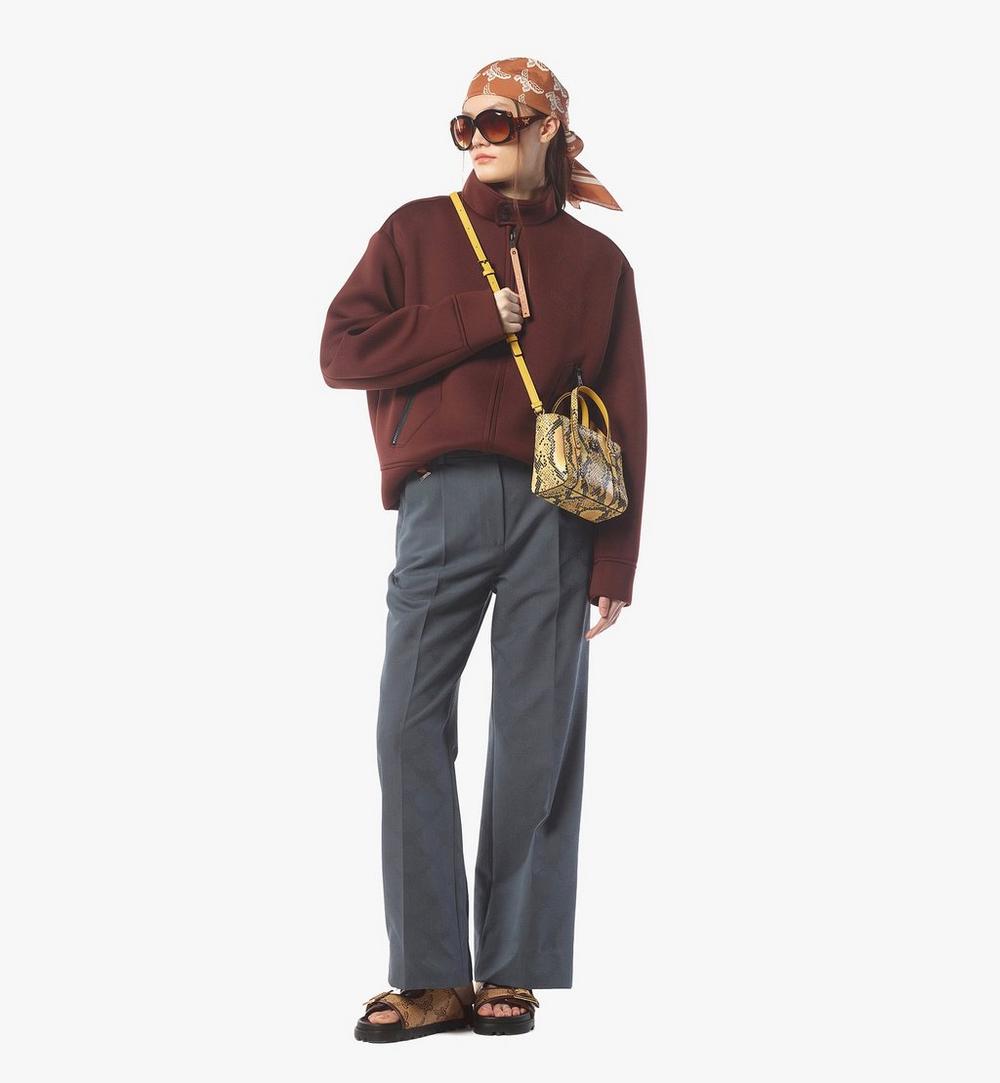 MWPFSMT05Y0001-Toni Top-Zip Shopper in Python Print Coronet|OLD GOLD