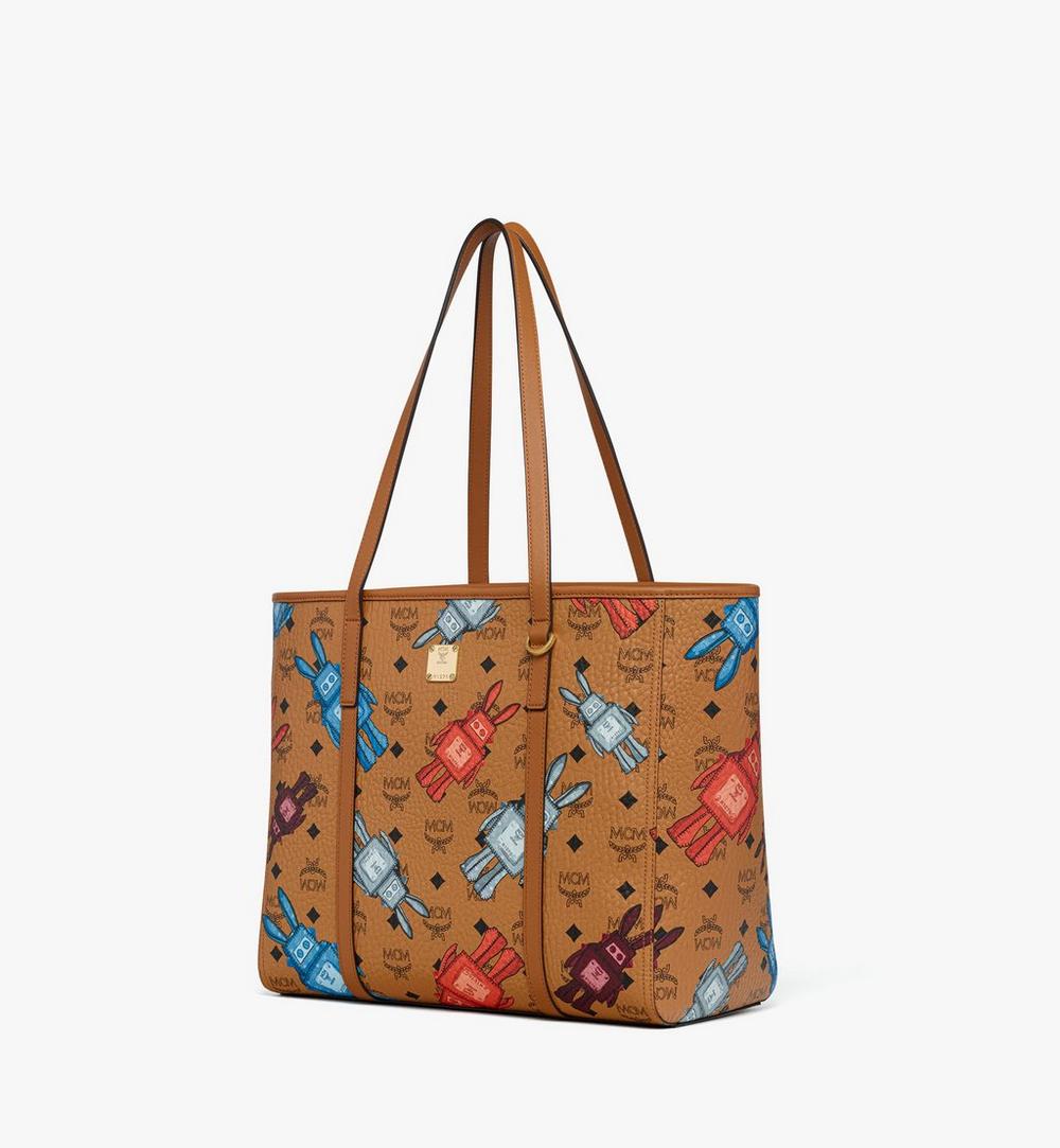 MWPGSMT07CO001-Toni Top-Zip Shopper in Rabot Visetos|COGNAC